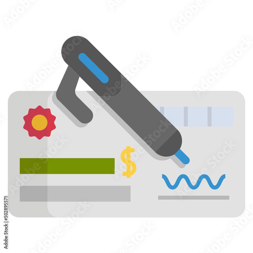 Cheque flat icon,linear,outline,graphic,illustration