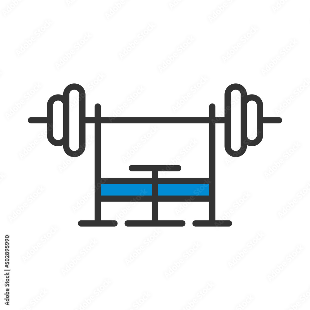Icon Of Bench With Barbell Icon Of Bench With Barbell