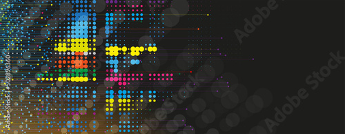 Quantum processing. Deep learning artificial intelligence. Future new technology  for business or science presentation