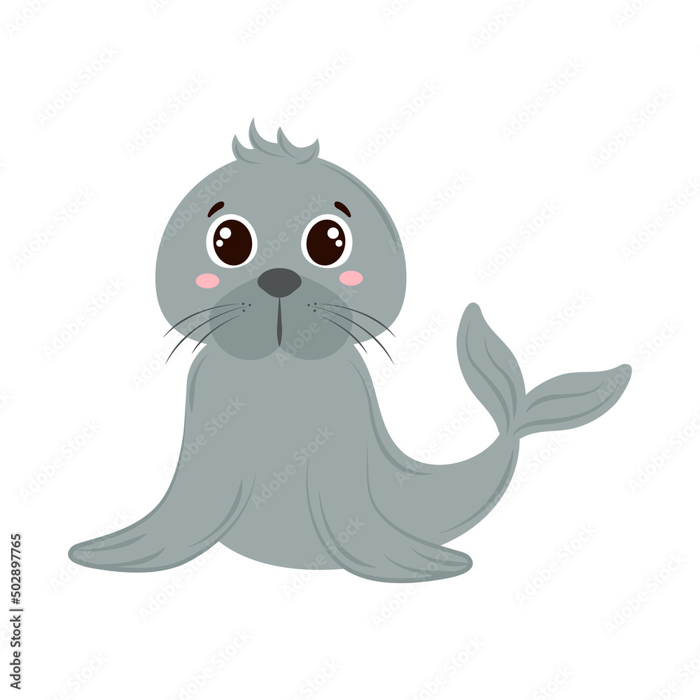 Fototapeta premium cute seal marine icon