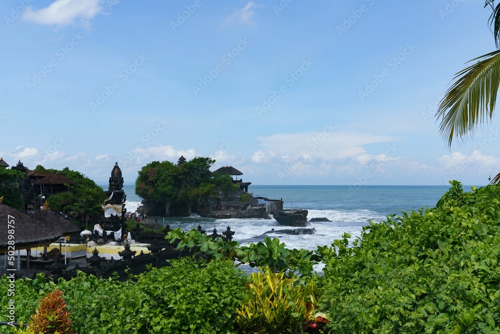 temple on the island in the ocean