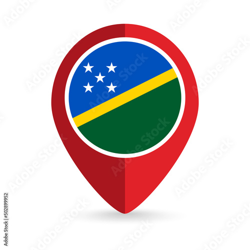Free Download Map pointer with contry Solomon Islands. Solomon Islands flag. Vector illustration. - GFXLoad