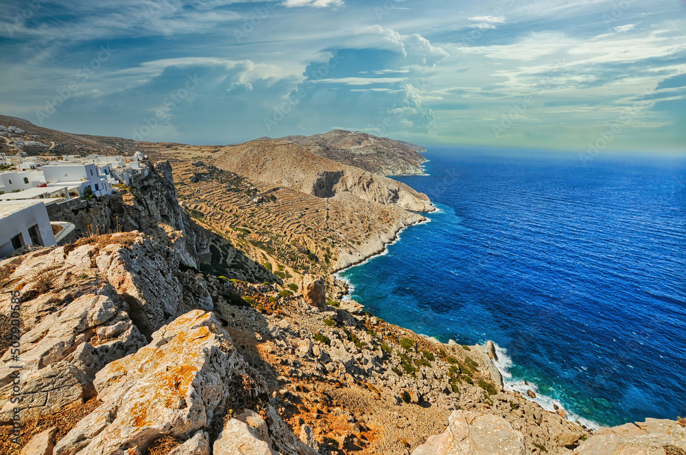 Island landscape, Folegandros Greece Cyclades