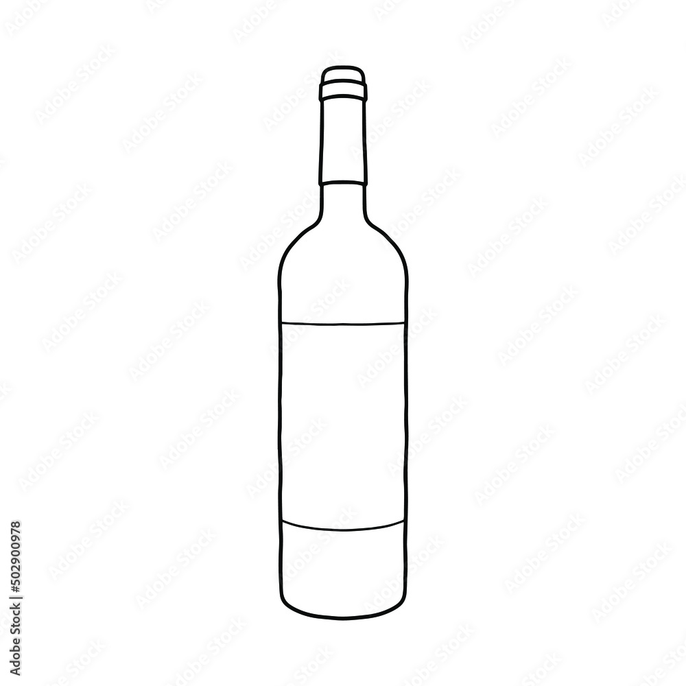 Wine bottle with label mockup. Hand drawn vector illustration. It can serve as a layout for future design and Publicity of your product. Wine bottle with label mockup. Hand drawn vector illustration. It can serve as a layout for future design and Publicity of your product.