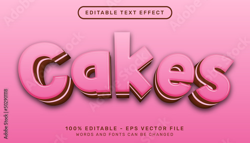 cake 3d text effect and editable text effect