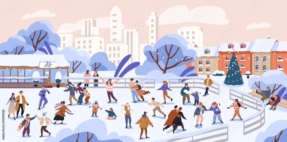 ice skating rink cartoon