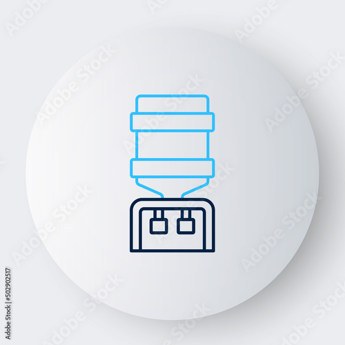 Line Water cooler for office and home icon isolated on white background. Water dispenser. Bottle office, plastic and liquid. Colorful outline concept. Vector