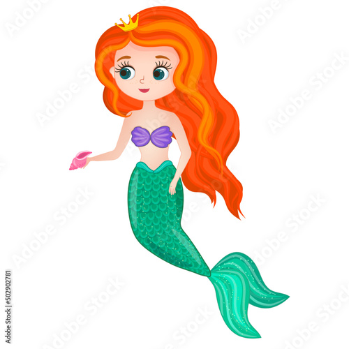 Little princess in crown wearing in magnificent dress color and outlined isolated on a white background. vector illustration