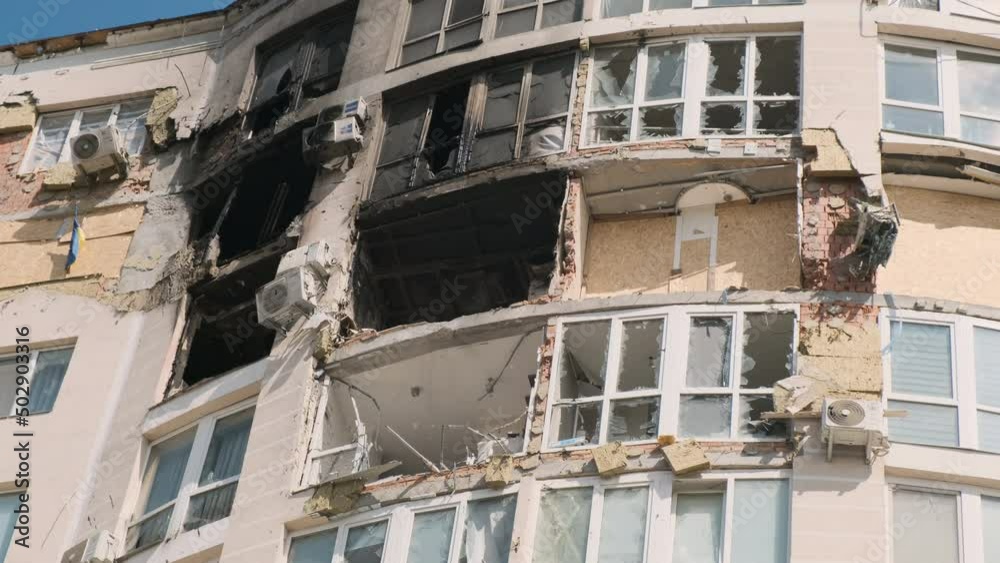 Irpin, April 2022, destroyed apartments in a residential building. War in Ukraine, consequences of shelling and occupation of the city. Irpin, April 2022, destroyed apartments in a residential building. War in Ukraine, consequences of shelling and occupation of the city.