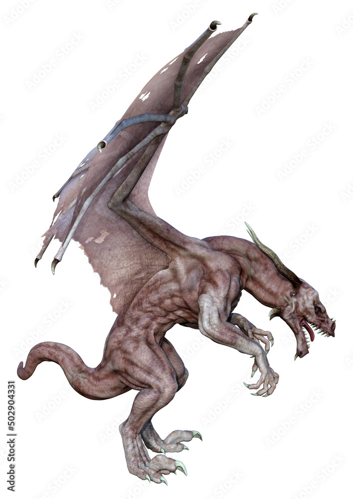 Fototapeta premium 3D Rendering Fairy Tale Dragon on White