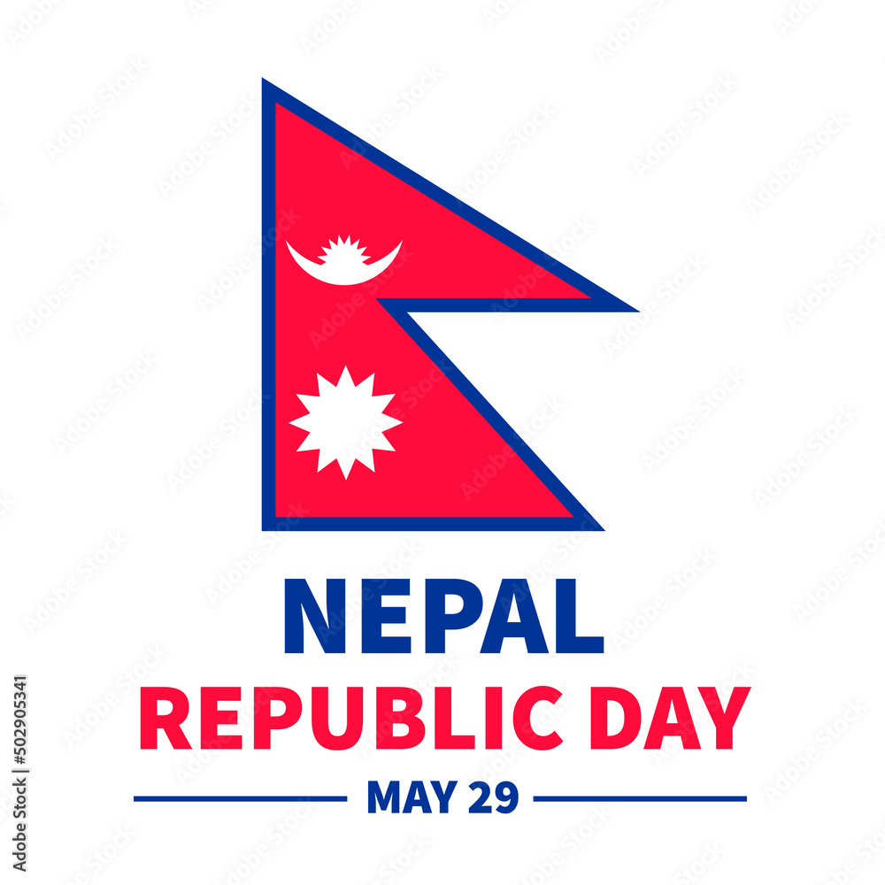 Nepal Republic Day typography poster. National holiday celebrate on May 29. Vector template for banner, flyer, sticker, shirt, greeting card, postcard, etc Nepal Republic Day typography poster. National holiday celebrate on May 29. Vector template for banner, flyer, sticker, shirt, greeting card, postcard, etc