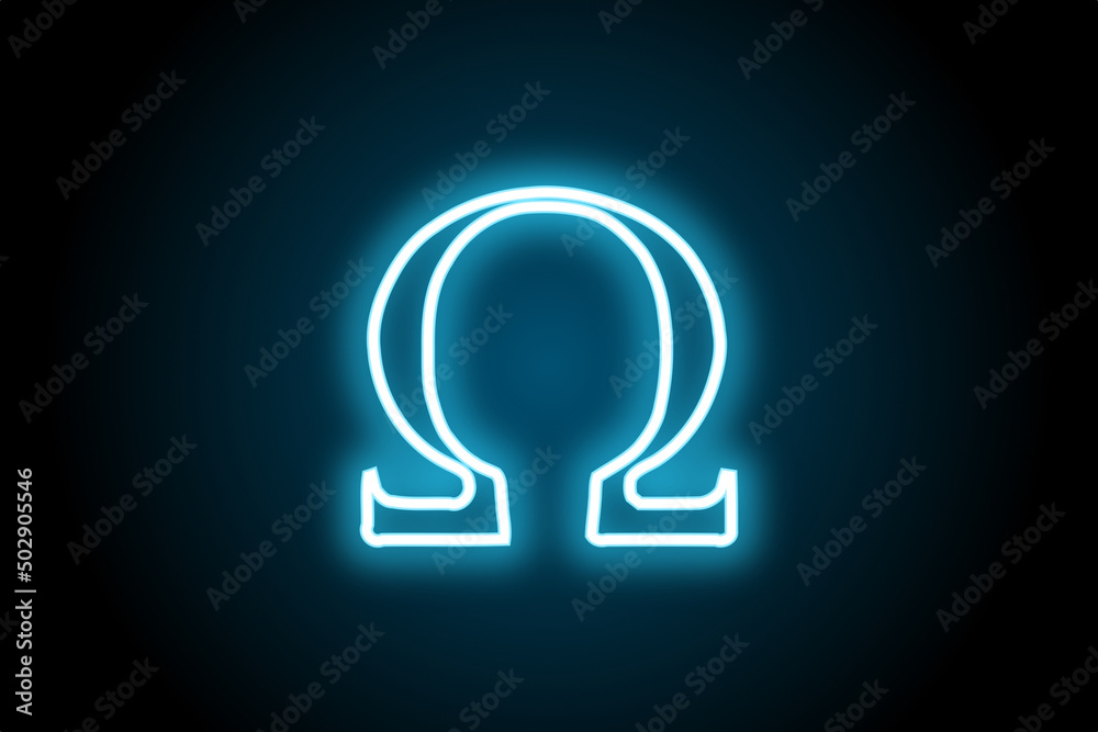 Greek alphabet omega sign symbol - obrazy, fototapety, plakaty 