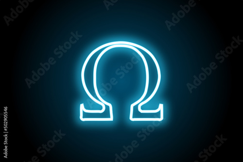 Greek alphabet omega sign symbol