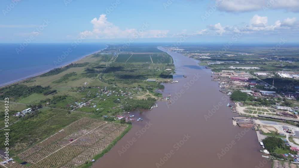Miri, Sarawak Malaysia - May 2, 2022: The Landmark and Tourist Attraction areas of the of Miri City, with its famous beaches, rivers, city and scenic surroundings Miri, Sarawak Malaysia - May 2, 2022: The Landmark and Tourist Attraction areas of the of Miri City, with its famous beaches, rivers, city and scenic surroundings