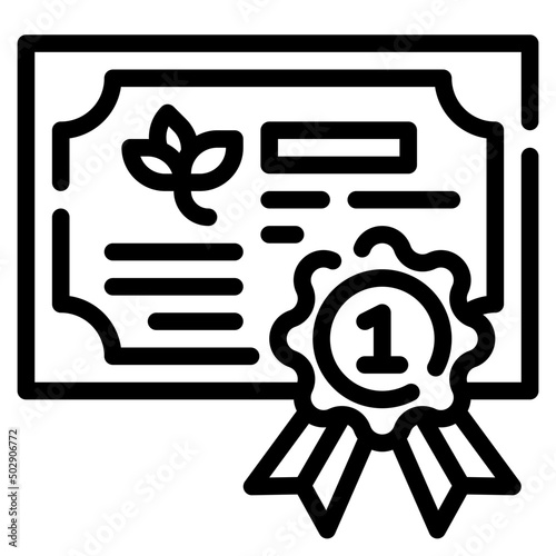 certificate line icon