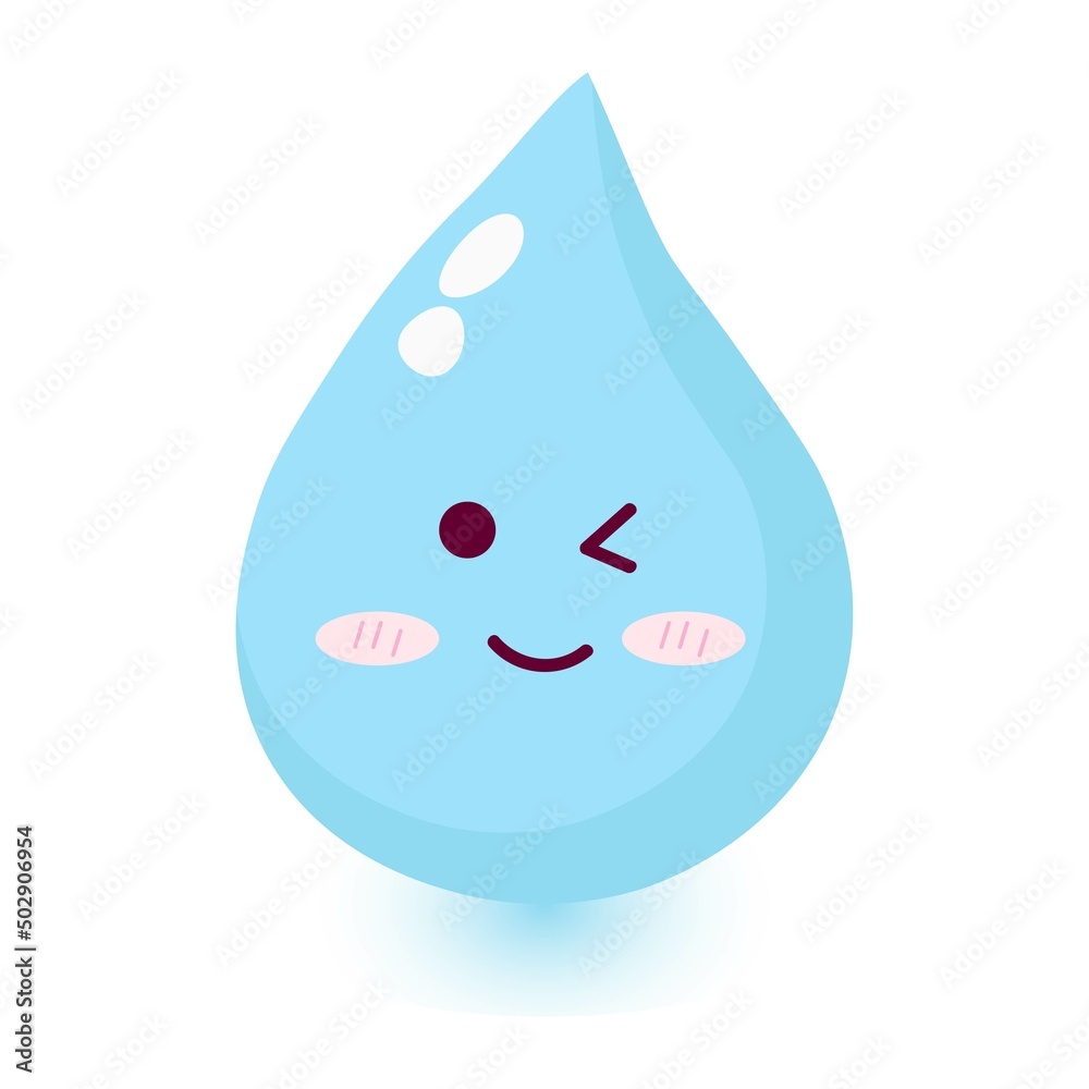 Cute happy smiling water drop. Cute happy smiling water drop.