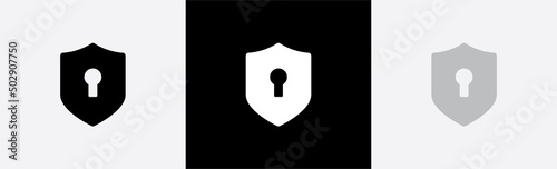 Security shield lock icon. Virus shield lock buttons symbol, vector illustration
