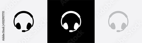 Headset icon signs. Earphones symbol, vector illustration