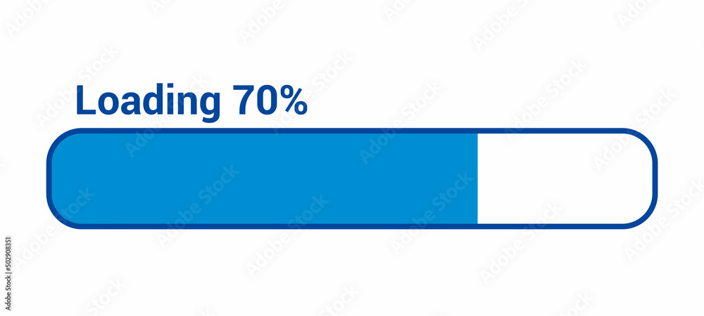 Fototapeta premium progress loading bar 70 percent (70%) on white background