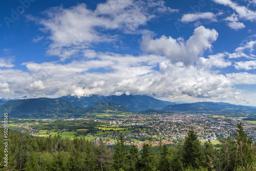 View of Villach from mountain, Austria