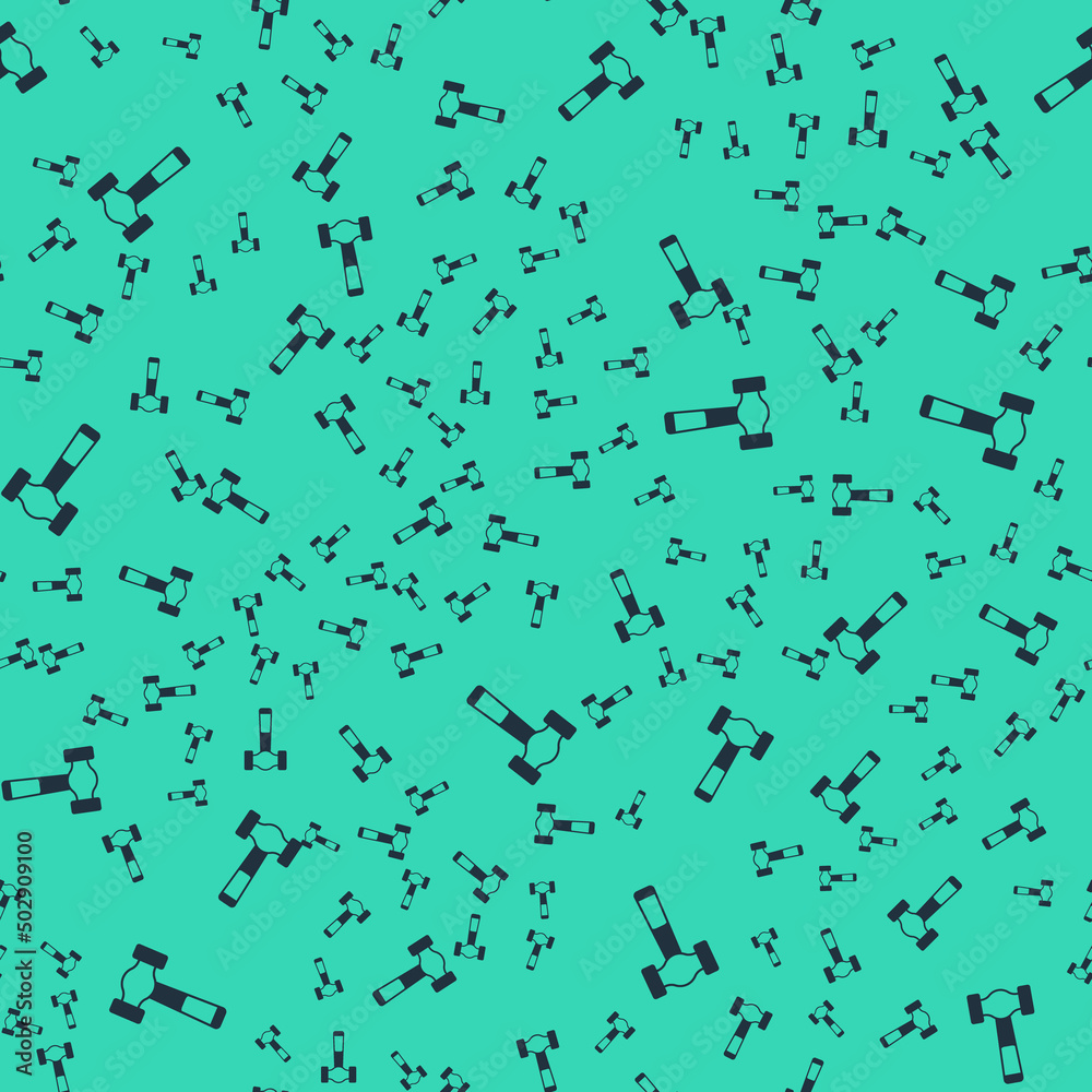 Black Hammer icon isolated seamless pattern on green background. Tool for repair. Vector Black Hammer icon isolated seamless pattern on green background. Tool for repair. Vector