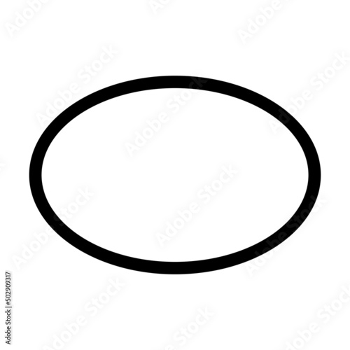 Ellipse symbol shape vector icon outline stroke for creative graphic design ui element in a pictogram illustration