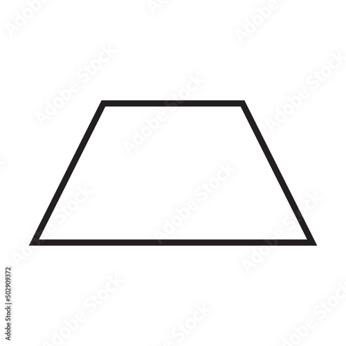 Trapezoid or Trapezium symbol shape vector icon outline stroke for creative graphic design ui element in a pictogram illustration