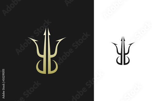 RR logo design forming a trident