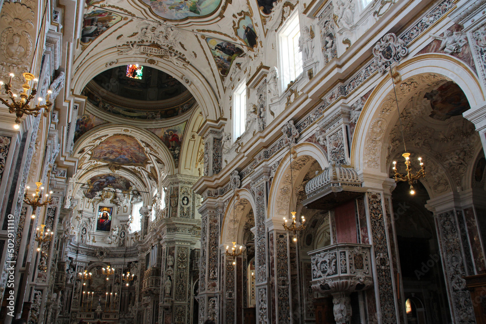 baroque church (gesù) in palermo in sicily (italy)