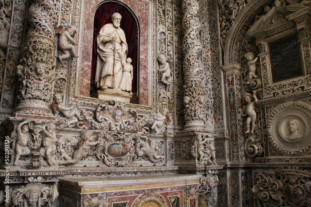 baroque church (st dominic) in palermo in sicily (italy)