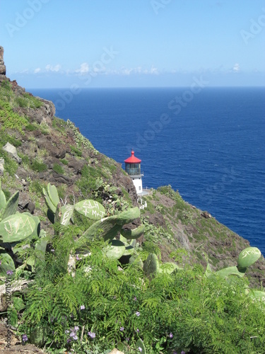 Ocean view from the Makapu’u Point Lighthouse Trail, Oahu island, Hawaii, year 2011
