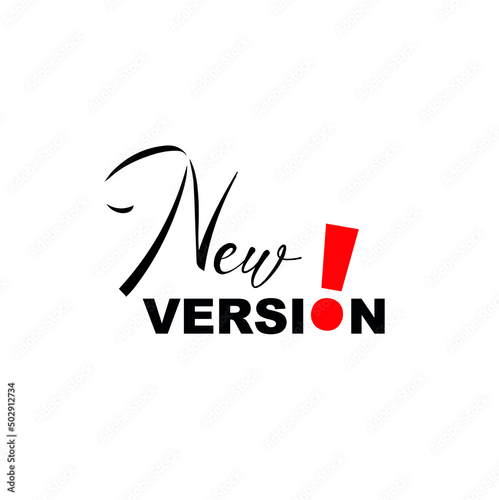 new version sign on white background