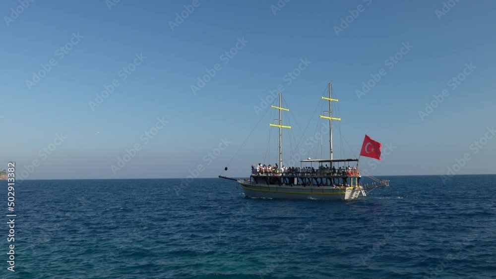 Boat trip on the ship. Kaleici Old Town, Antalya, Turkey Boat trip on the ship. Kaleici Old Town, Antalya, Turkey