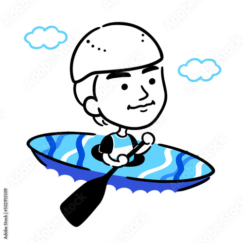 Canoeist illustration -vector-