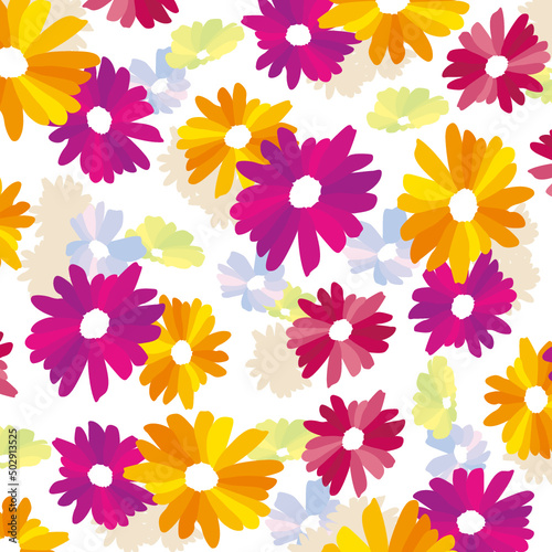 Fototapeta Naklejka Na Ścianę i Meble -  Colorful flower pattern -vector-