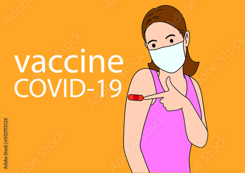 Young people or teenagers get vaccinated against covid-19 virus. Life is safe, happy, smiling and cheerful with a bandage on the arm with a space to paste or modify.