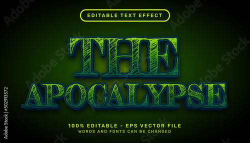 apocalypse 3d text effect and editable text effect