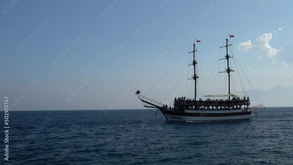 Boat trip on the ship. Kaleici Old Town, Antalya, Turkey Boat trip on the ship. Kaleici Old Town, Antalya, Turkey