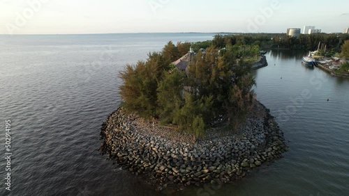Miri, Sarawak Malaysia - May 2, 2022: The Landmark and Tourist Attraction areas of the of Miri City, with its famous beaches, rivers, city and scenic surroundings