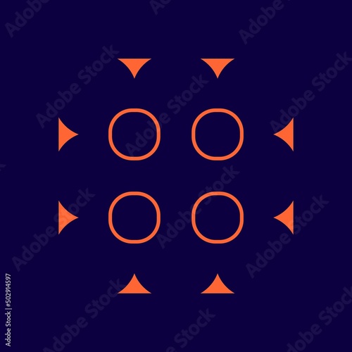 Beautiful flower abstract single pattern. Round ribbon, mandala, decorative, icon, template, sunflake, etc.