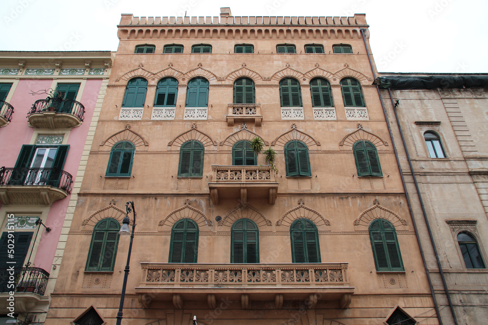 moorish (?) palace or flat building in palermo in sicily (italy)