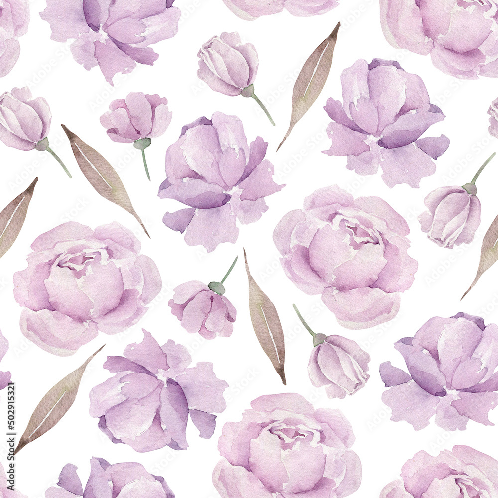 seamless pattern with roses,peonies and leaves seamless pattern with roses,peonies and leaves