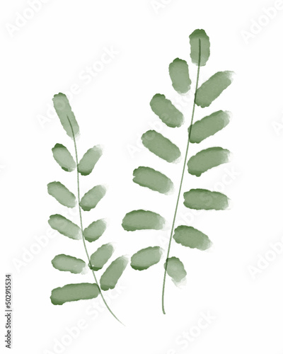 Vector illustration of watercolor flower with black line. Design for interior decoration, postcards, paintings and websites. Set of multicolored flowers. Vector isolated flowers on a white background