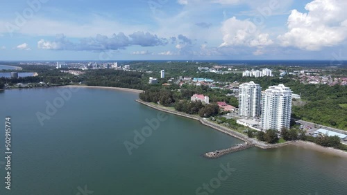 Miri, Sarawak Malaysia - May 2, 2022: The Landmark and Tourist Attraction areas of the of Miri City, with its famous beaches, rivers, city and scenic surroundings photo