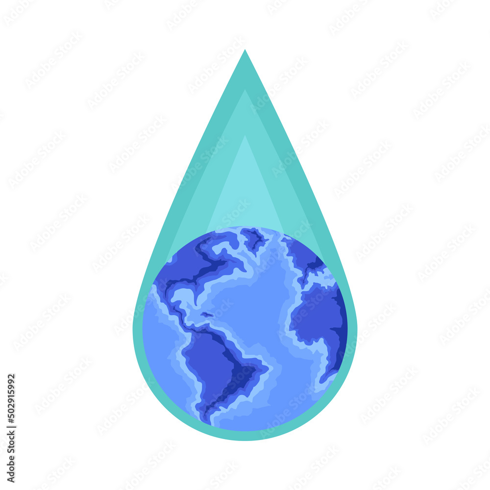 Obraz premium earth map inside water drop