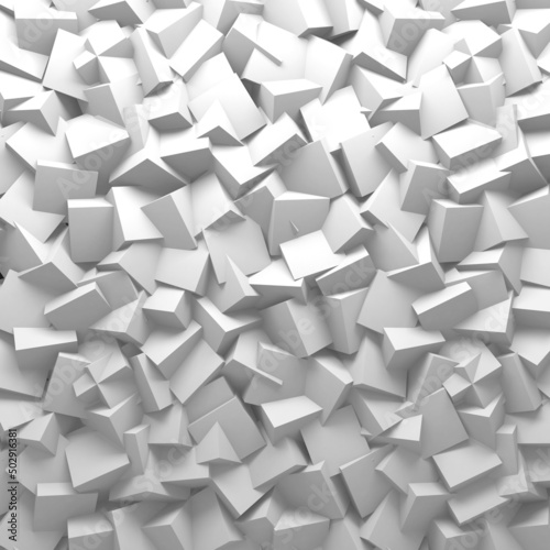 White cubes structure. Abstract futuristic background.
