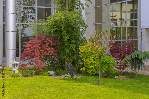 Obraz na płótnie Landscaping Corner Garden w salonie