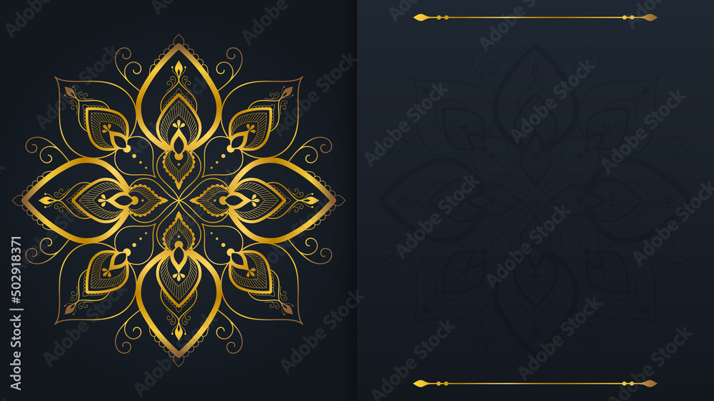Luxury golden mandala background vector. Backdrop with gold design element