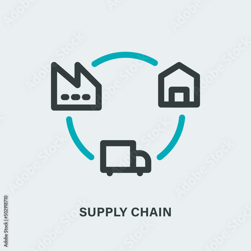 Vector design of logistic supply chain icons