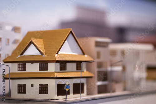 A model of a quiet suburban house without people